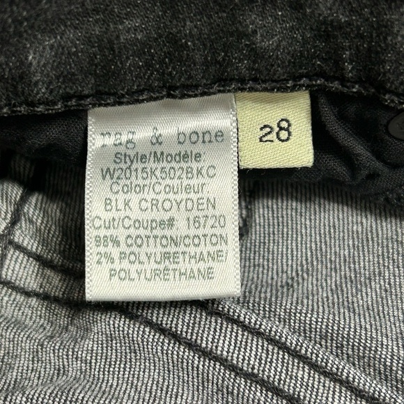 Rag & Bone High Rise Skinny Cropped Fray Hem Jeans - Picture 6 of 9